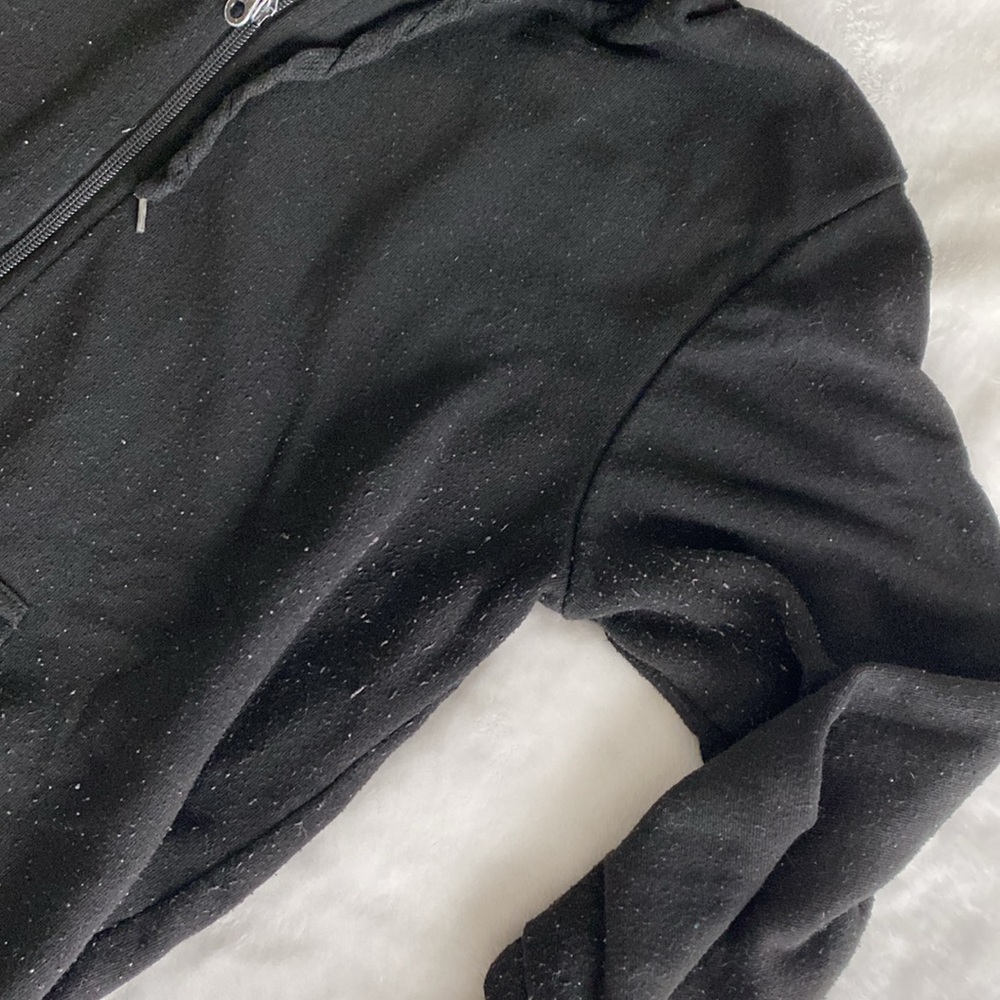 Black “Weekend Lover” full body zipper fleece hoodie - Picture 17 of 17